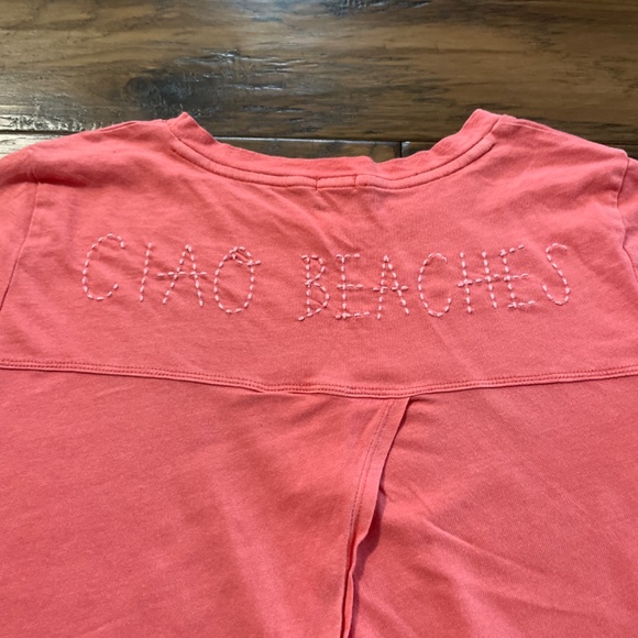 aerie tie back coral T shirt size small - Picture 2 of 10